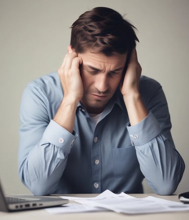 A laptop with a financial website open is centered on a white table. The screen displays a mint green background with text related to commission-free stock trading, accompanied by a gold object resembling a bridge. To the left, a smartphone displays a financial app with a graph and monetary figure. A cup of coffee sits on the right side, adding a casual work environment atmosphere.