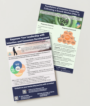 a brochure of a brochure of a person holding a cell phone