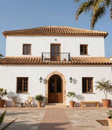 white and brown house near green grass field under white clouds and blue sky during daytime