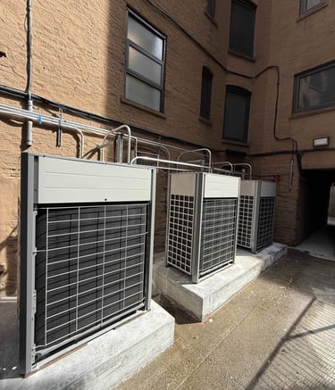 Multiple mini split outdoor units installation in Reading PA by Brito Electrical