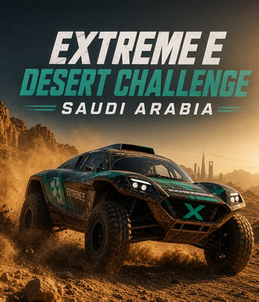 Extreme E electric XE race Saudi Arabia desert challenge سباق إكستريم إي في الصحراء السعودية