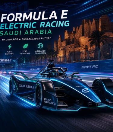 Formula E electric racing in Saudi Arabia event سباق فورمولا إي السعودية