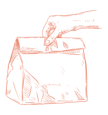 illustration d'un sac kraft de nourriture