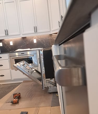 shows appliance installation in progress