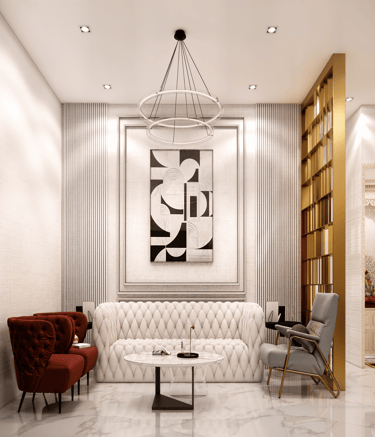 Modern Living Room Interior Design by CASA DESIGNERS in Bangalore