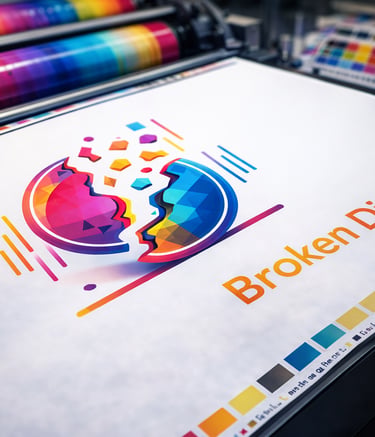 Broken Dish Logo on printing plate
