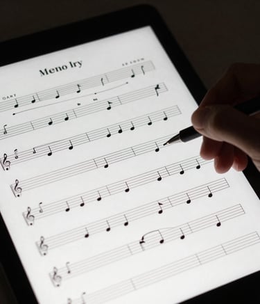Financial charts and graphs displayed on a modern laptop with a glassmorphism effect