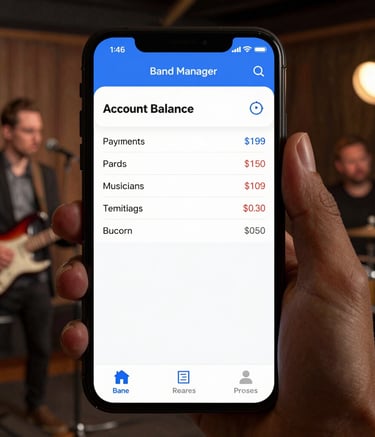 Band members checking attendance on a mobile device during practice