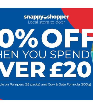 Snappy Shopper 20 percent off discount on Pampers pants and Cow and Gate growing-up milk.