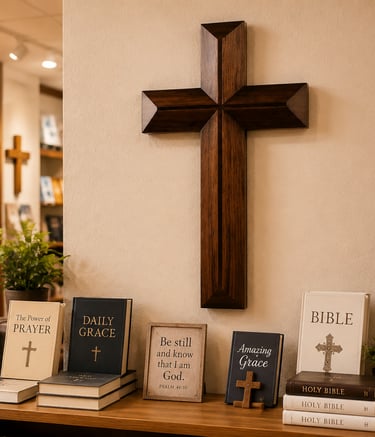 Wall crosses in church and Christian retail shops