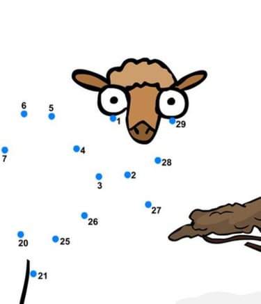 חברו בין הנקודות כדי להשלים את הציור של נוף דרום הארץ