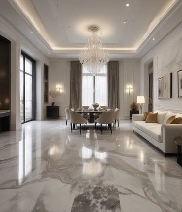 Close-up of a beautifully tiled floor with natural light highlighting the texture.