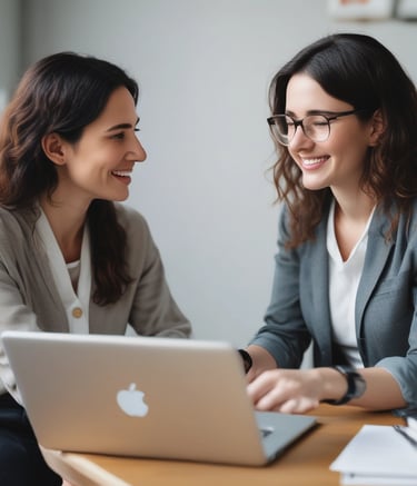 A confident woman smiling while reviewing her budget with golden light illuminating her workspace.