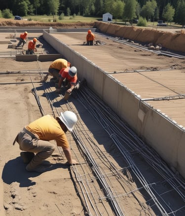 Architectural close-up showing metal structure and modern facade textures.