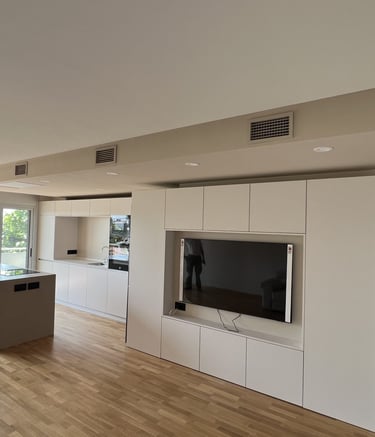 Decoración de interiores y combinación de colores en piso de El Masnou, Maresme