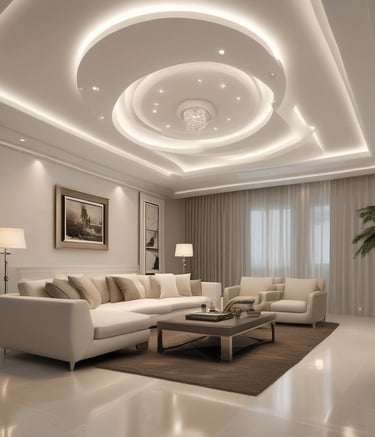 Electricians installing lighting fixtures outdoors at night.