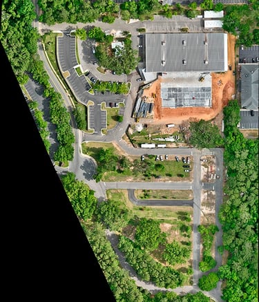 a photogrammetry map of a large construction site