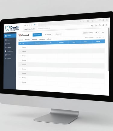 A computer screen displaying easy-to-use dental management software.