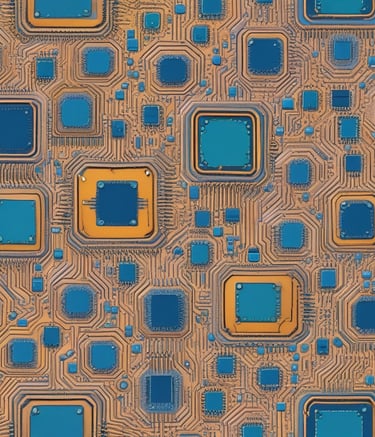 Shelves filled with various electronic components in a store.