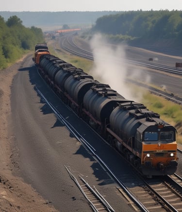 Piles of coal and neatly bundled firewood ready for export.