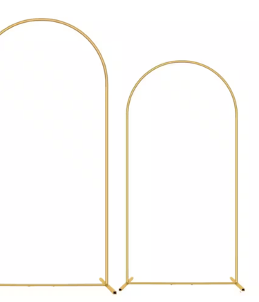 Gold metal arch backdrop duo rental in las vegas for weddings, parties, and events.