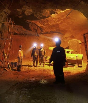 Tunel minero con servicio de radio