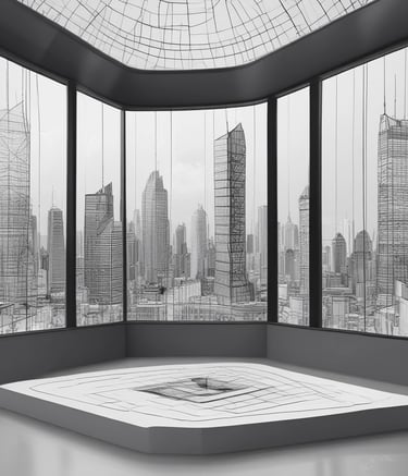 Construction workers collaborating on a large industrial project.