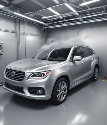Close-up of hands repairing a car's engine components with precision tools.