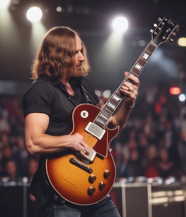 Hand holding a guitar pick shaped like a mechanical gear.