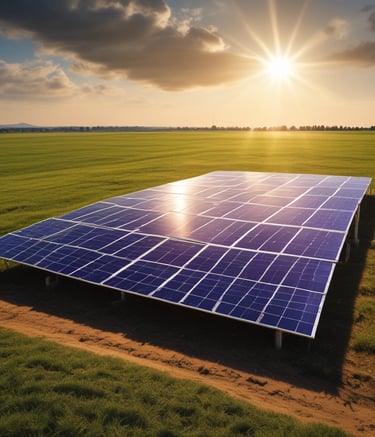 A serene farmland showcasing organic crops thriving under soft morning light.