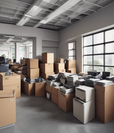 A clean office space after a thorough junk removal session.