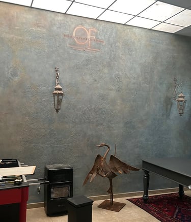 Effetto decorativo invecchiato muro show room