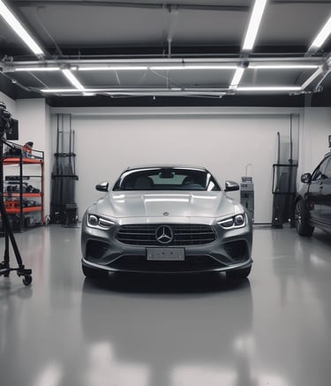 Close-up of influencer hands holding keys to a high-end sports car.