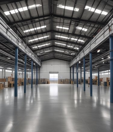 Elegant commercial space with modern interior design and lighting.