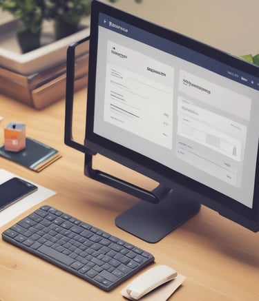 Modern office workspace with African entrepreneurs collaborating on fintech software.