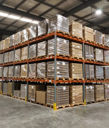 Workers efficiently loading pallets onto a truck marked with 'dots. logistics b.v.' logo.