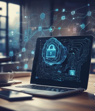 Students engaging with interactive educational software on laptops in a modern classroom.