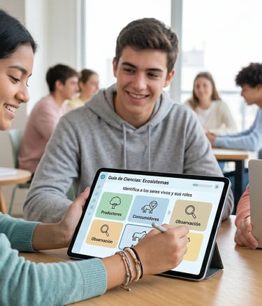 Guía didáctica accesible con estructura clara y diseño pedagógico inclusivo.