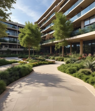 Children playing in a safe, landscaped park within the Sobha Rivana community
