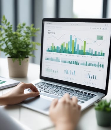 Dashboard screen showing real-time monitoring of business systems.