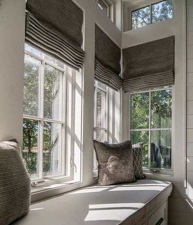 Custom Flat Roman Shades Fabricut Fabric