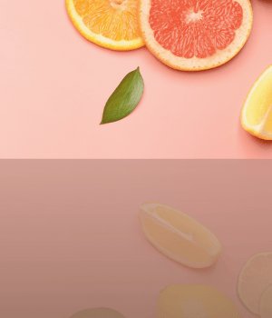 a group of citrus fruits and lemonade slices