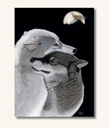 Completed wildlife pastel portrait featuring realistic detail and lifelike expression.