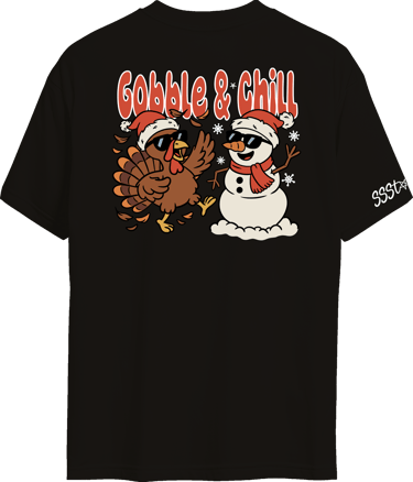 Turkey and snowman dancing for the holiday season 2025