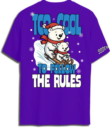 two polar bears going down on a snow hill breaking all the rules because they are cool chrismast 