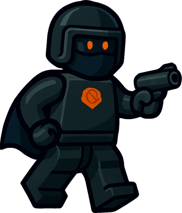 Dark tactical toy soldier illustration with helmet and pistol for gaming concepts.