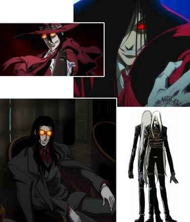 Alucard from Hellsing: different appearances