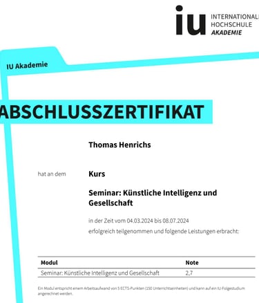 Internationale Hocheschule Zertifikat AU Í& Data Engineer