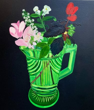  cyclamen, flowers, vases, paintings 