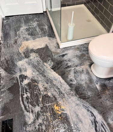 stripping slate tiles with solvent stripper